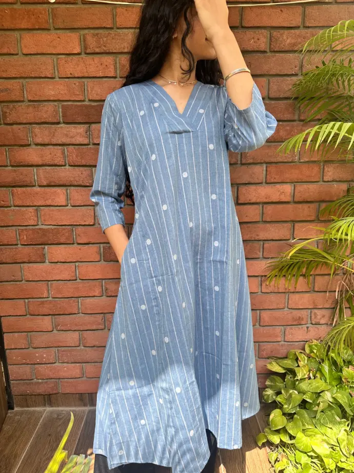handwoven cotton long kurti