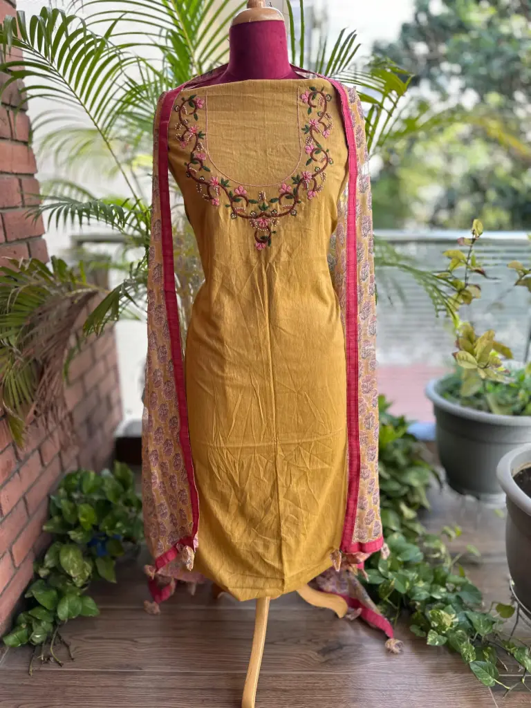 Bright Yellow Dress Set