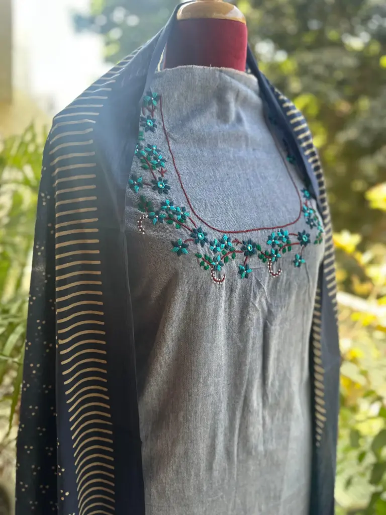 Blue Kurta Dupatta Set 