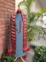 Blue and Red Kurta Dupatta Set