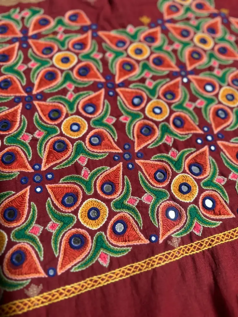 Red Handwork Blouse