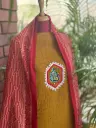 Maroon and Mustard Kurta Dupatta Set