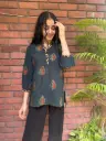 Green Ajrakh Short Kurti