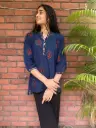 Blue Ajrakh Short Kurti