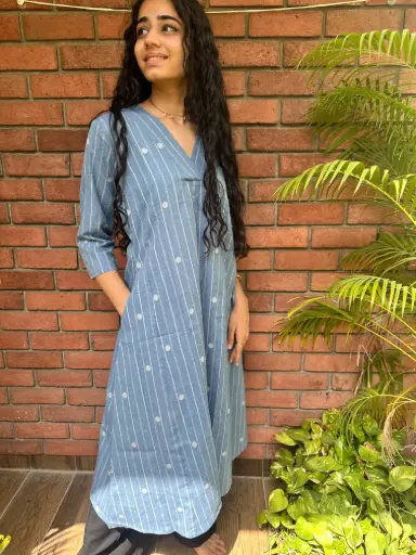 Sky Blue Short Kurti