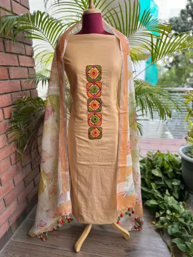 Yellow Cotton Dress Set