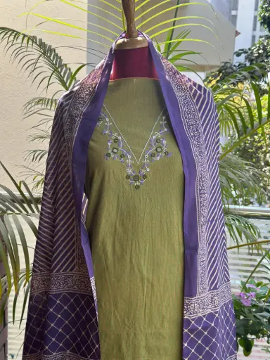 Green Kurta Dupatta Set
