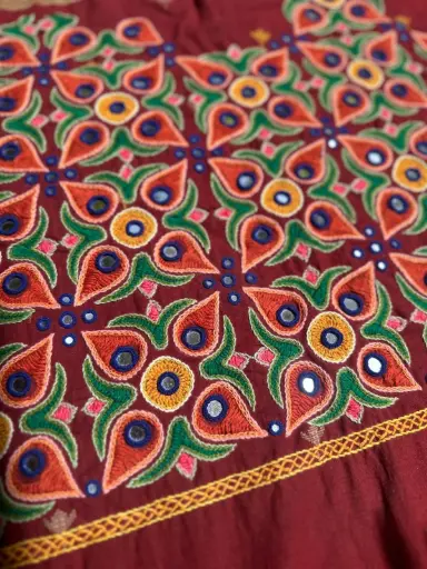 Red Handwork Blouse