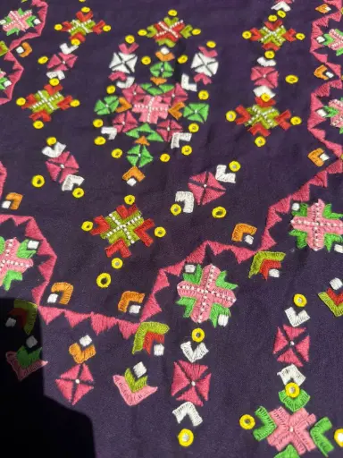 Purple Handembroidered Blouse 
