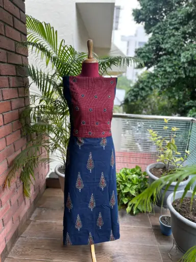 Blue Ajrakh Kurta