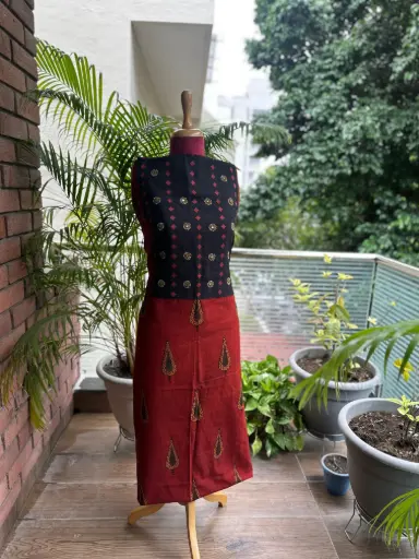 Red Ajrakh Kurta 