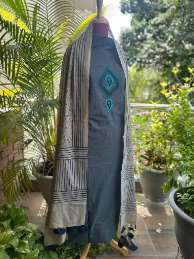 Slate Teal Kurta Dupatta Set