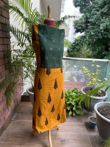 Yellow Ajrakh Kurta
